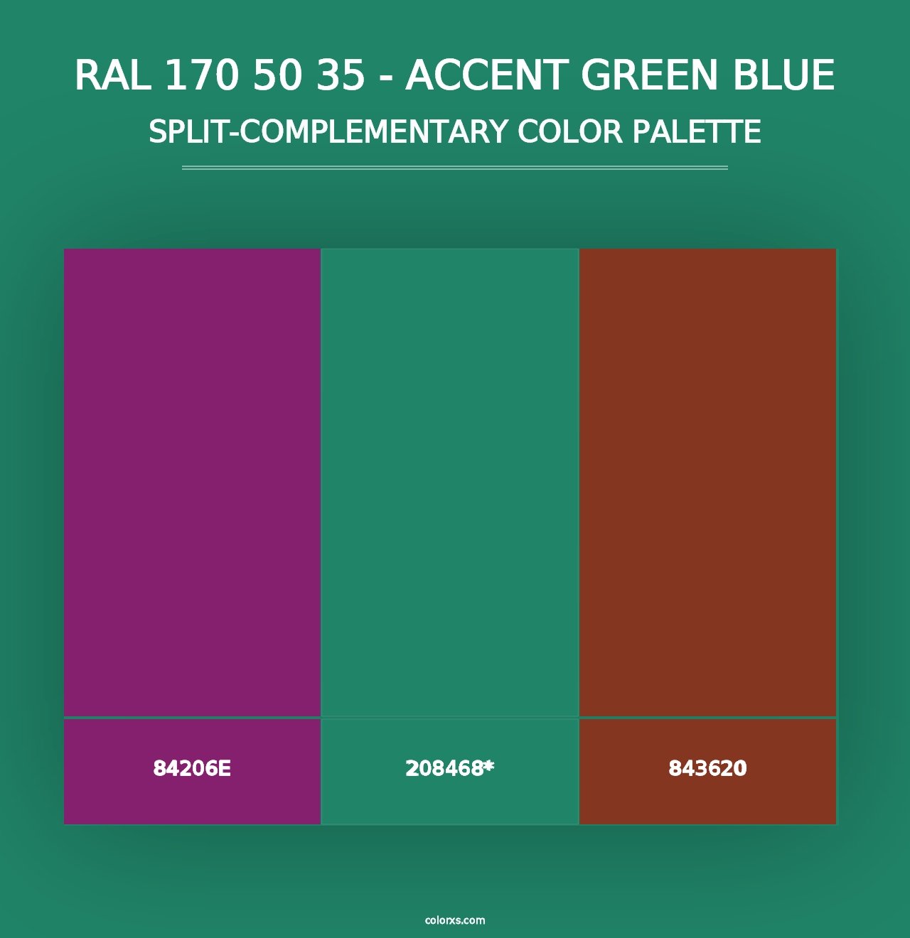 RAL 170 50 35 - Accent Green Blue - Split-Complementary Color Palette