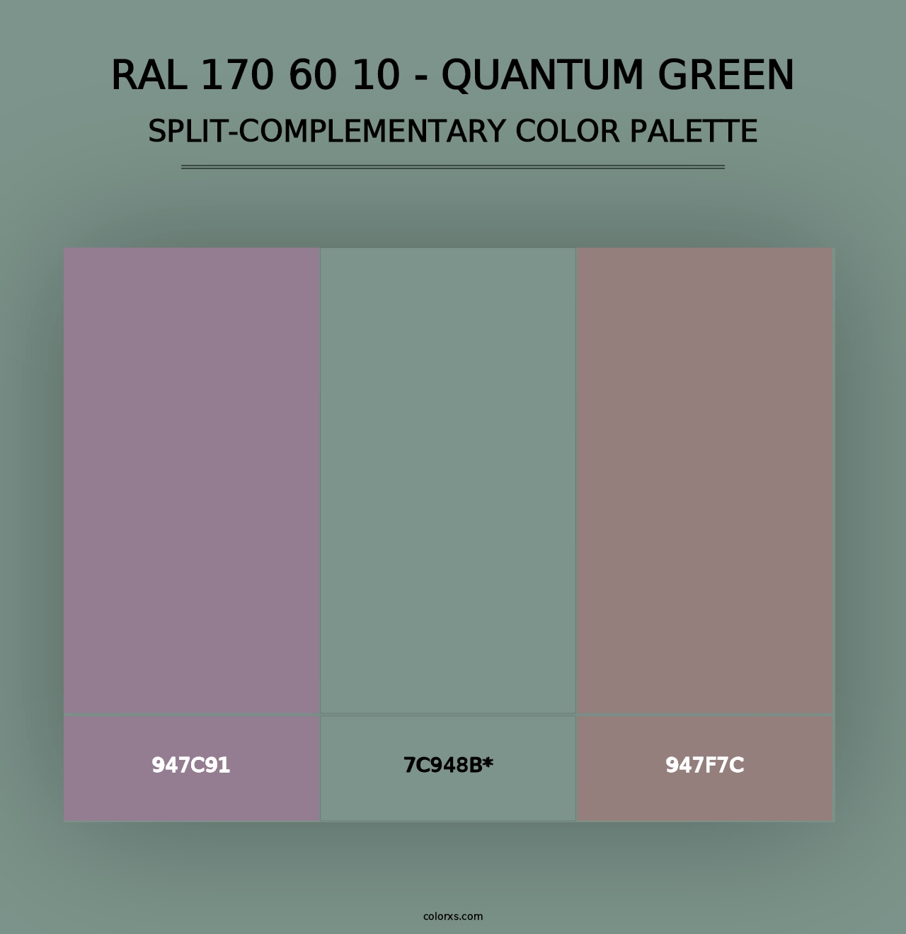 RAL 170 60 10 - Quantum Green - Split-Complementary Color Palette