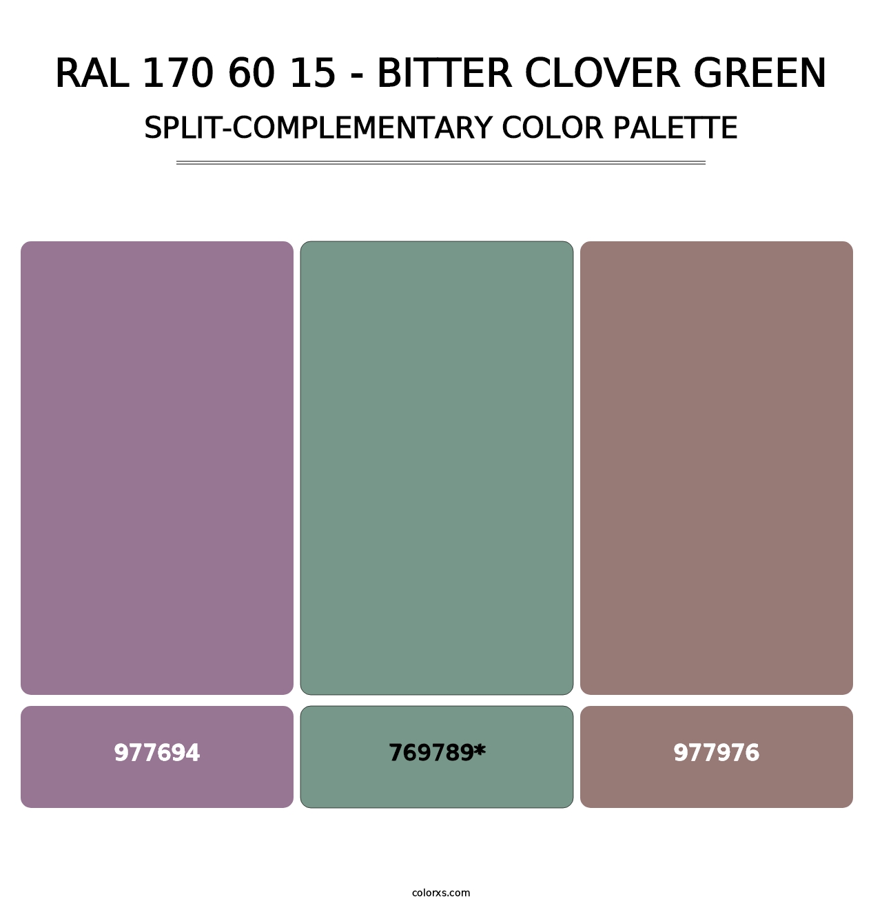 RAL 170 60 15 - Bitter Clover Green - Split-Complementary Color Palette