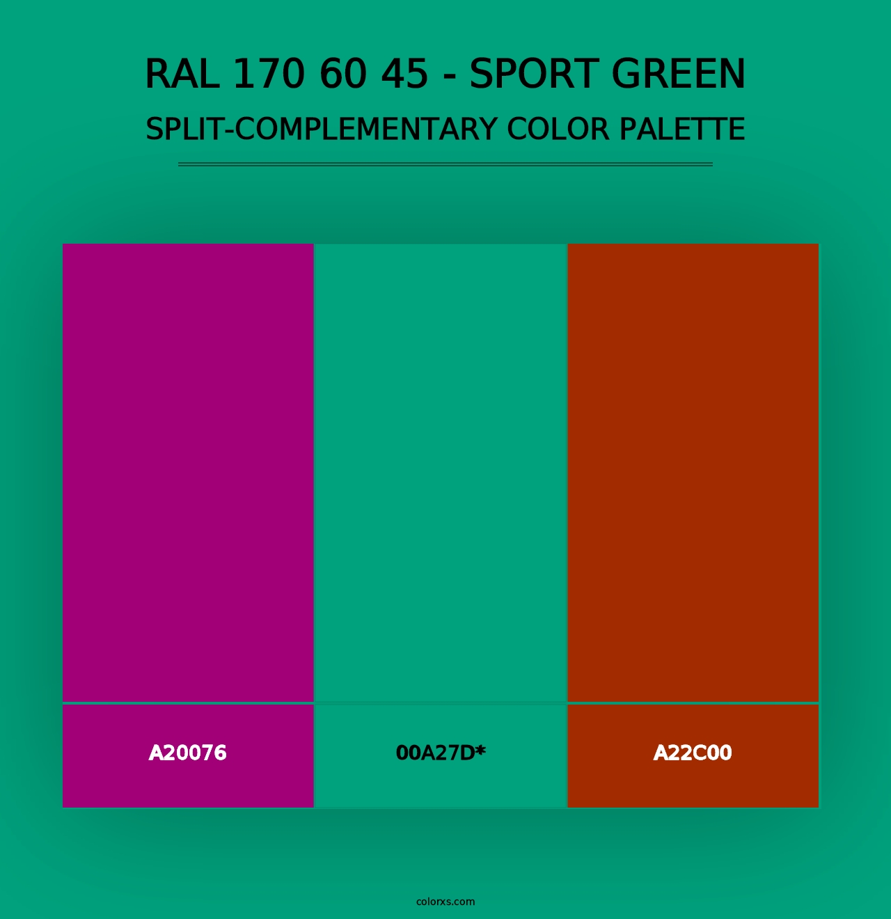 RAL 170 60 45 - Sport Green - Split-Complementary Color Palette