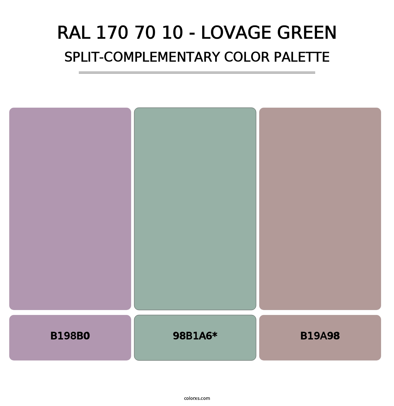 RAL 170 70 10 - Lovage Green - Split-Complementary Color Palette