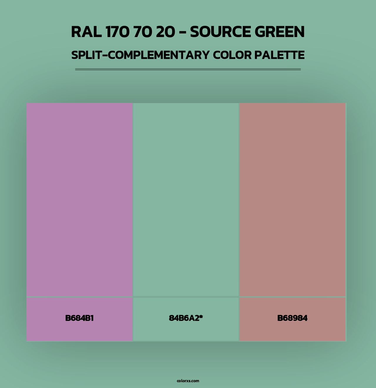 RAL 170 70 20 - Source Green - Split-Complementary Color Palette