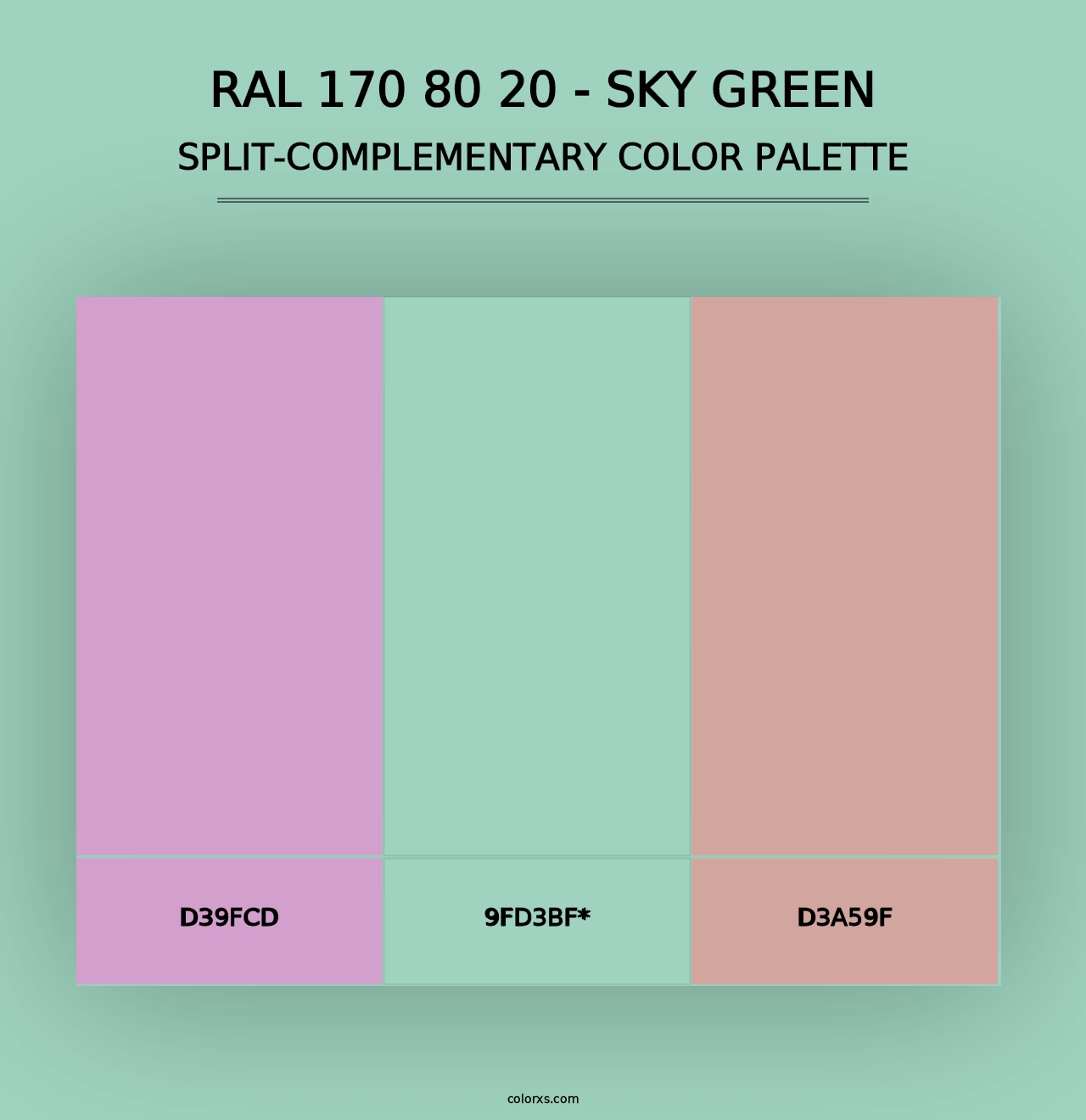 RAL 170 80 20 - Sky Green - Split-Complementary Color Palette