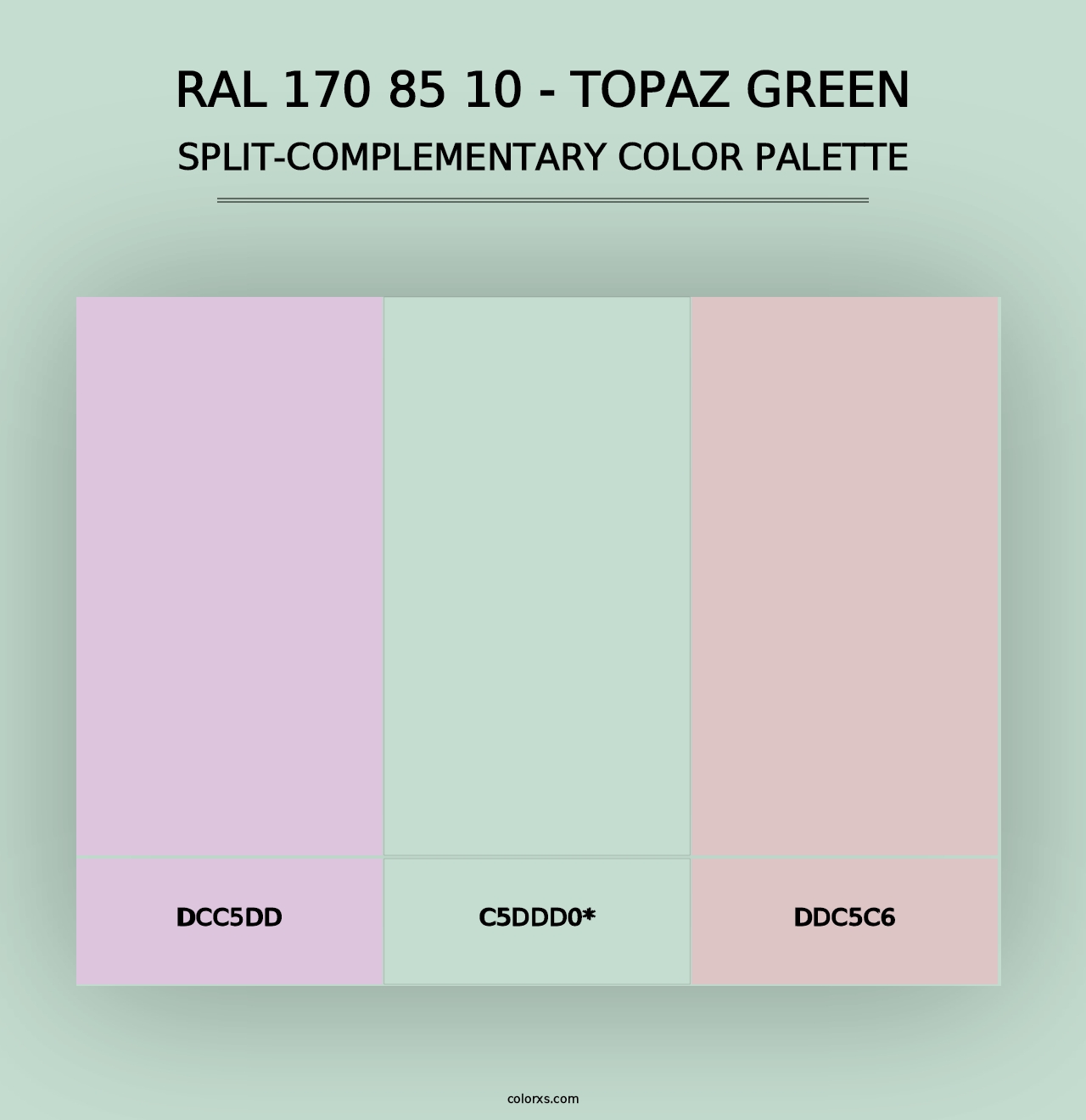 RAL 170 85 10 - Topaz Green - Split-Complementary Color Palette