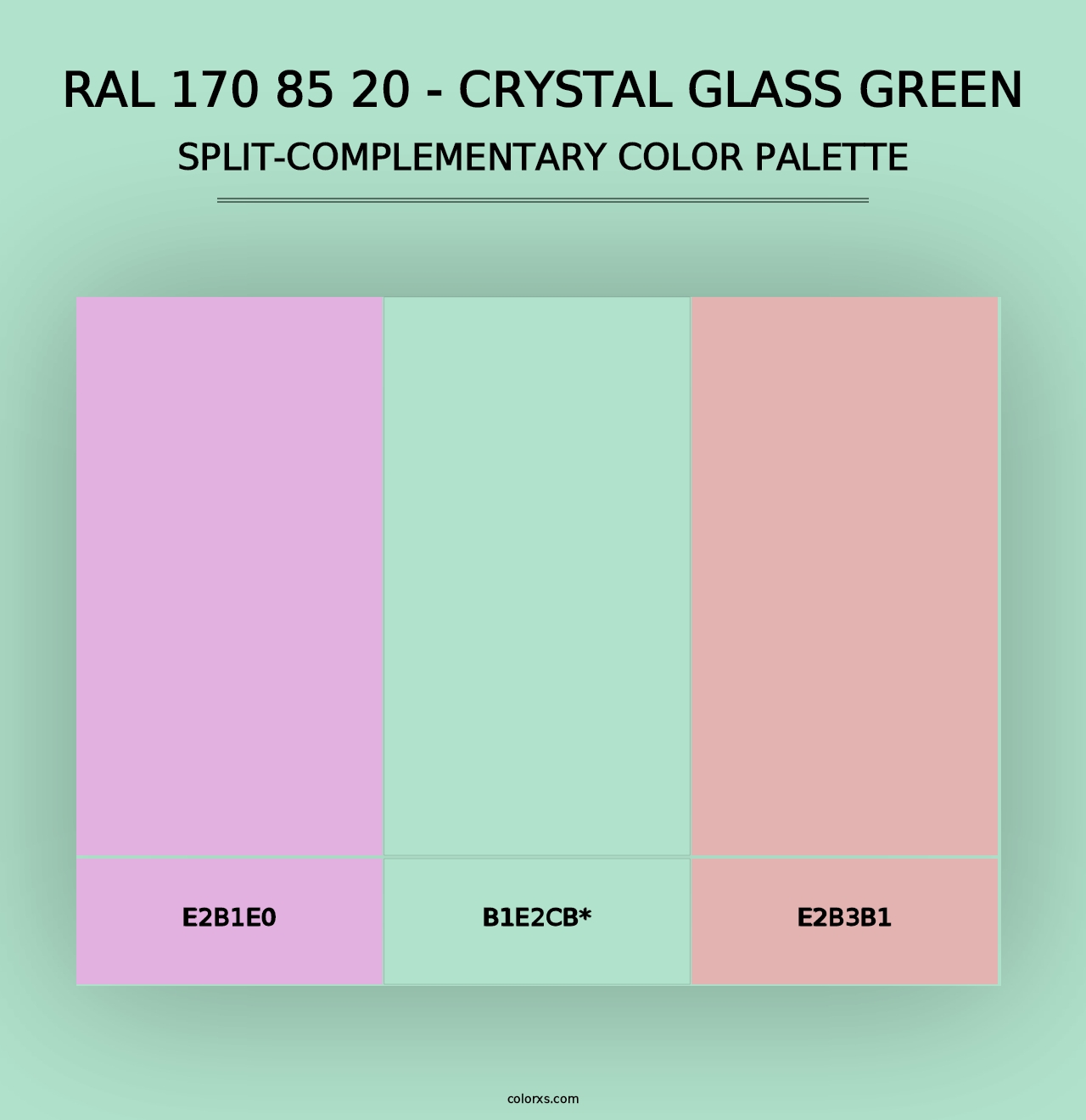 RAL 170 85 20 - Crystal Glass Green - Split-Complementary Color Palette