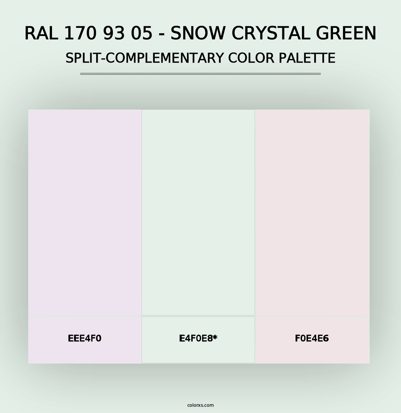 RAL 170 93 05 - Snow Crystal Green - Split-Complementary Color Palette