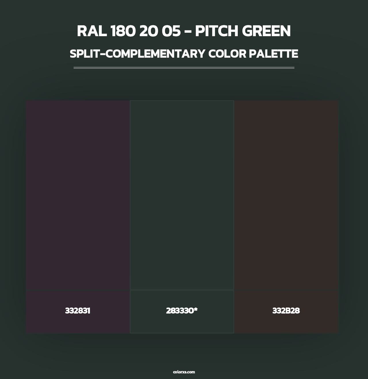 RAL 180 20 05 - Pitch Green - Split-Complementary Color Palette