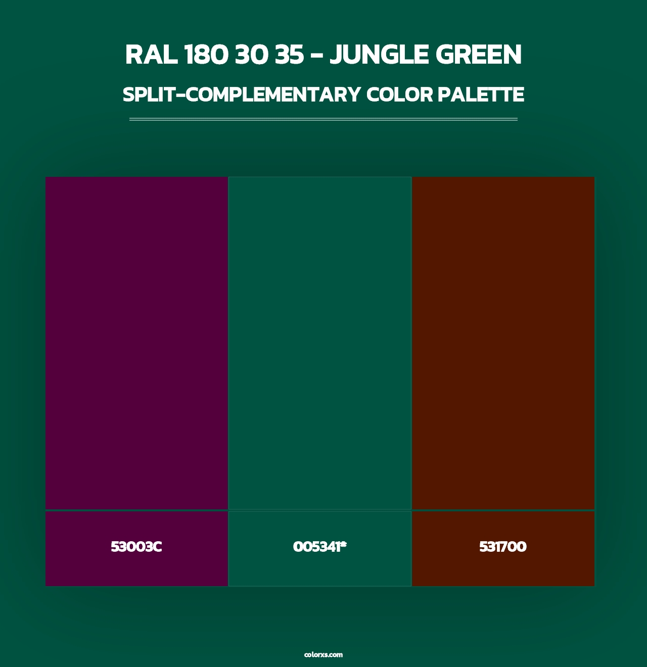 RAL 180 30 35 - Jungle Green - Split-Complementary Color Palette