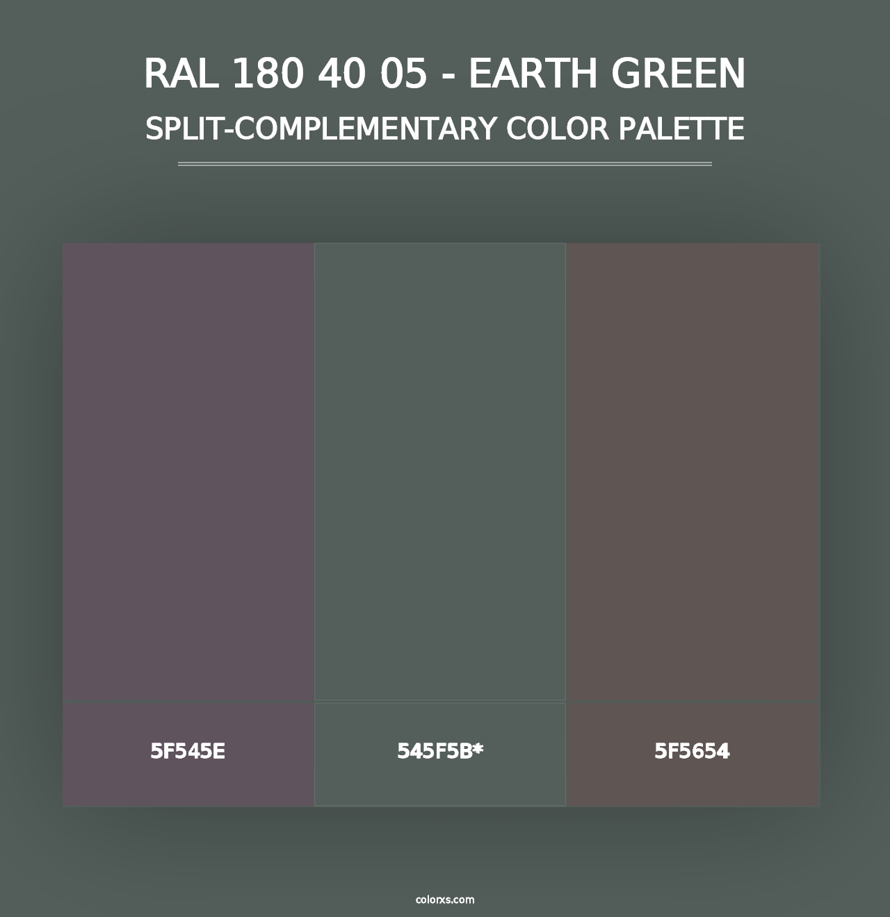 RAL 180 40 05 - Earth Green - Split-Complementary Color Palette