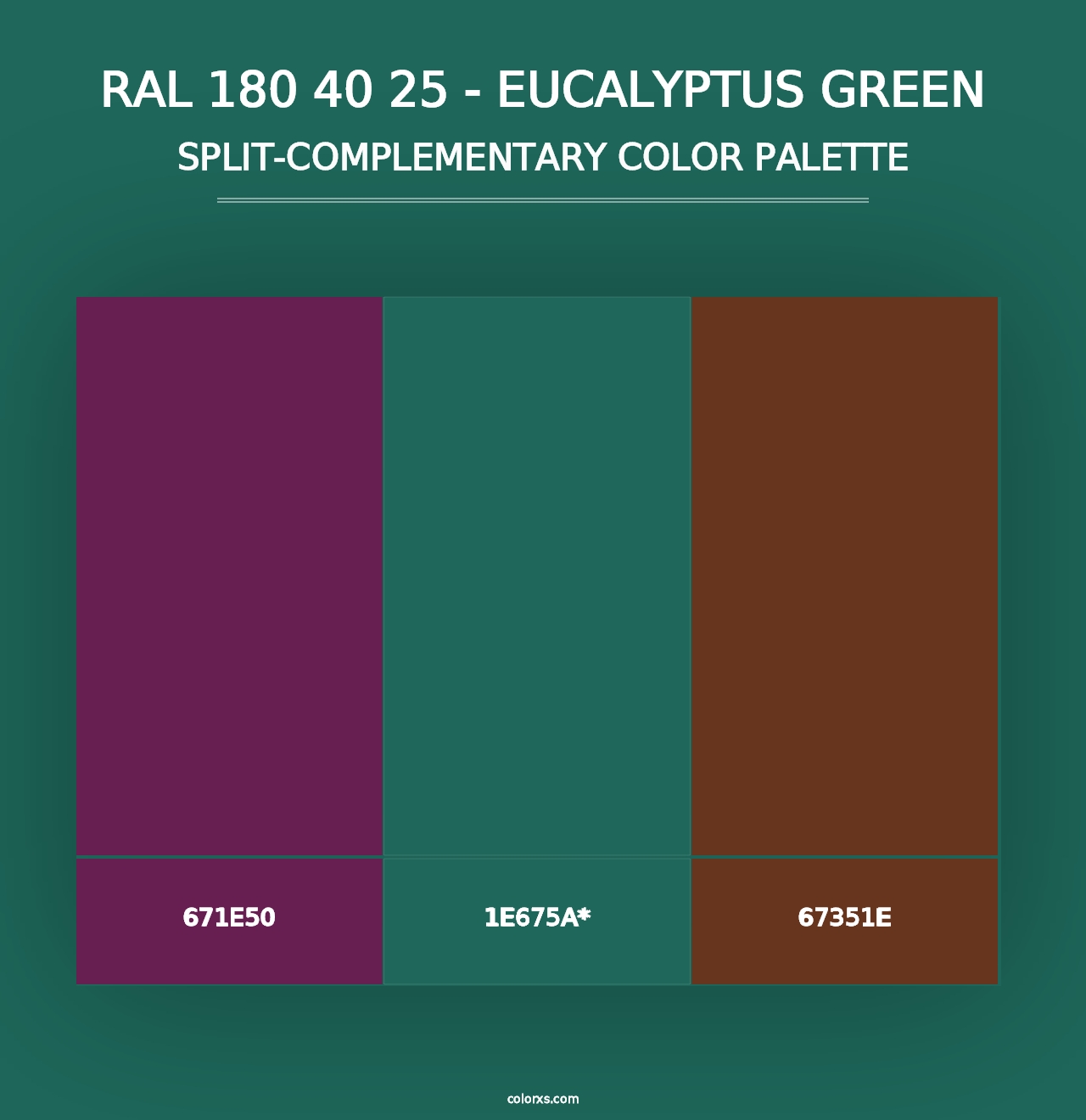 RAL 180 40 25 - Eucalyptus Green - Split-Complementary Color Palette