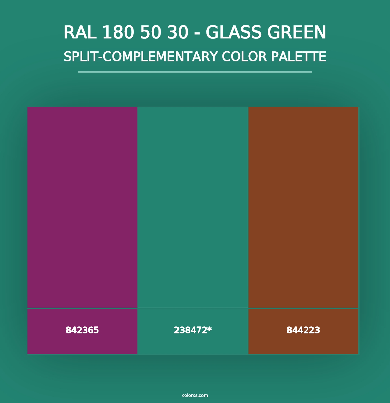 RAL 180 50 30 - Glass Green - Split-Complementary Color Palette