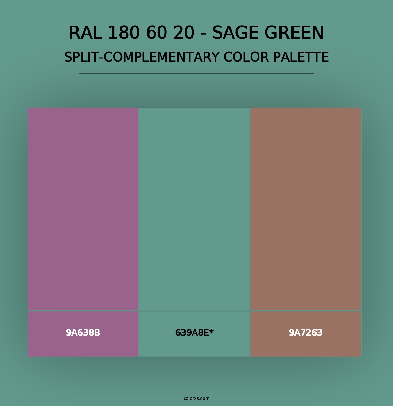 RAL 180 60 20 - Sage Green - Split-Complementary Color Palette