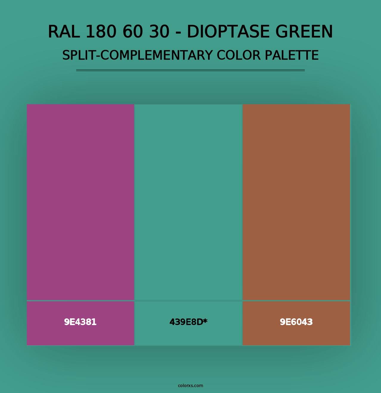 RAL 180 60 30 - Dioptase Green - Split-Complementary Color Palette