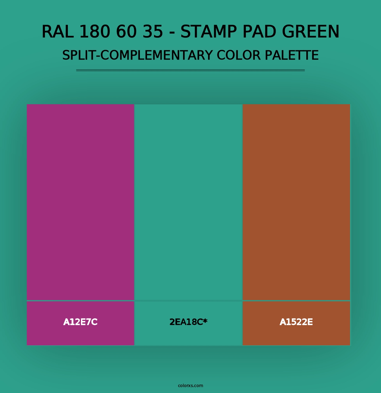 RAL 180 60 35 - Stamp Pad Green - Split-Complementary Color Palette