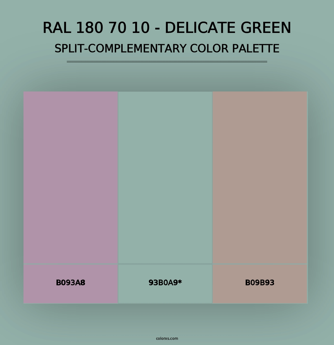 RAL 180 70 10 - Delicate Green - Split-Complementary Color Palette