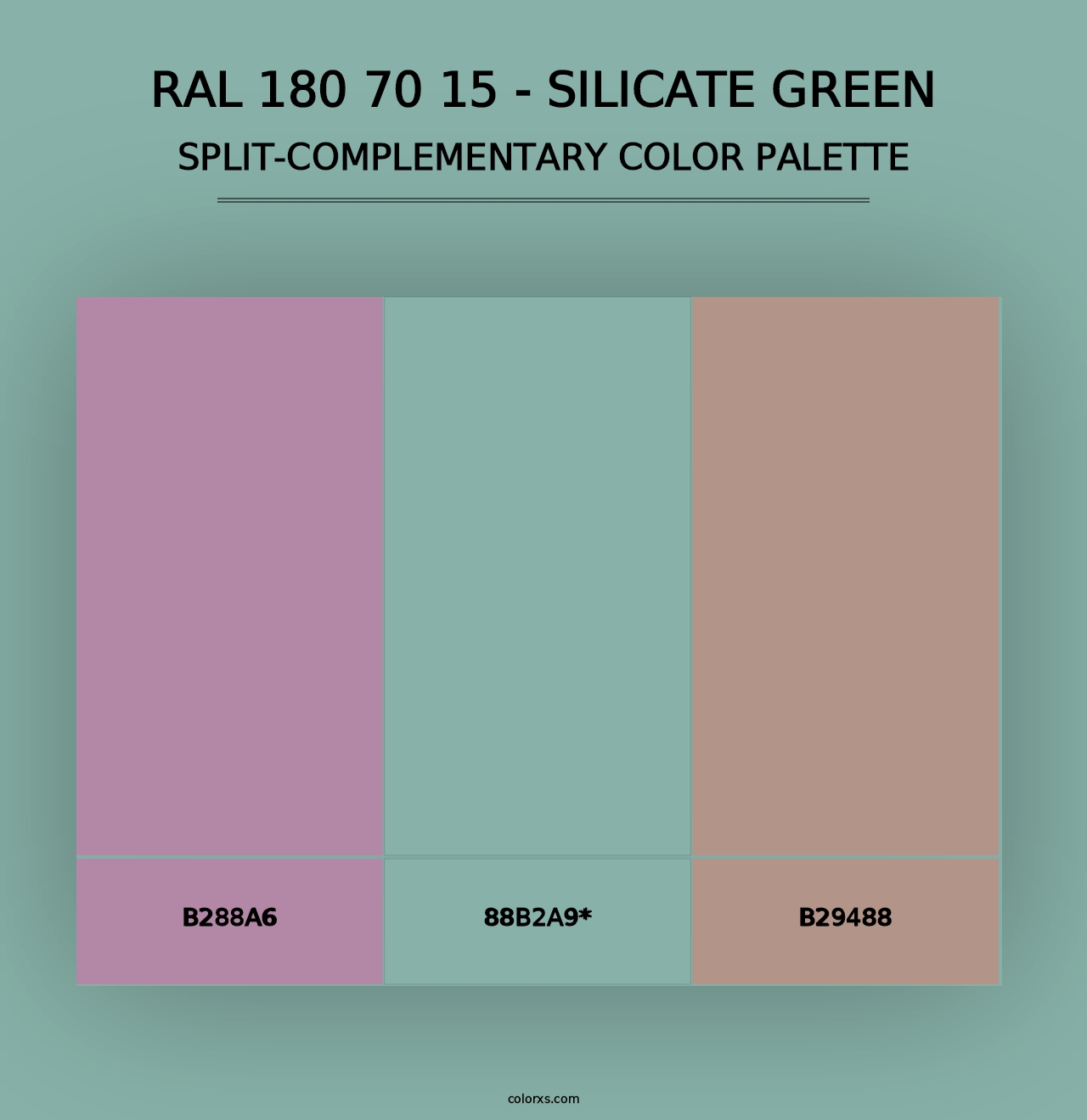 RAL 180 70 15 - Silicate Green - Split-Complementary Color Palette