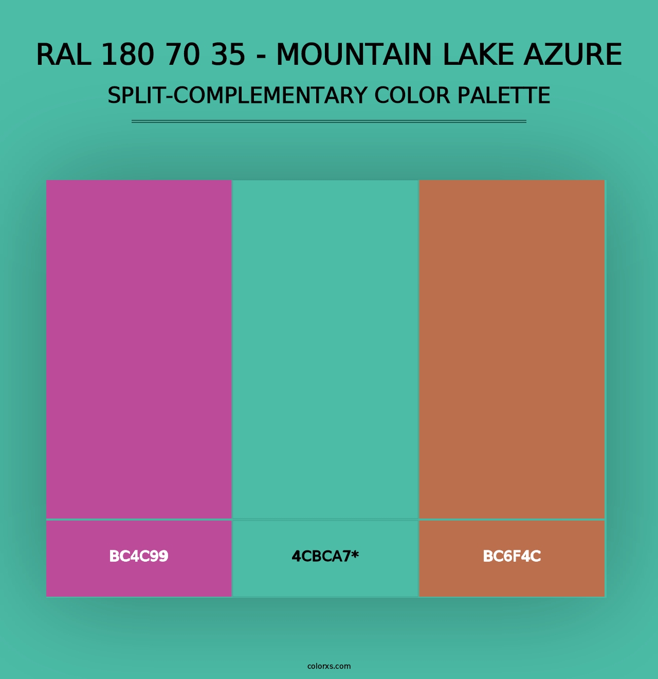 RAL 180 70 35 - Mountain Lake Azure - Split-Complementary Color Palette