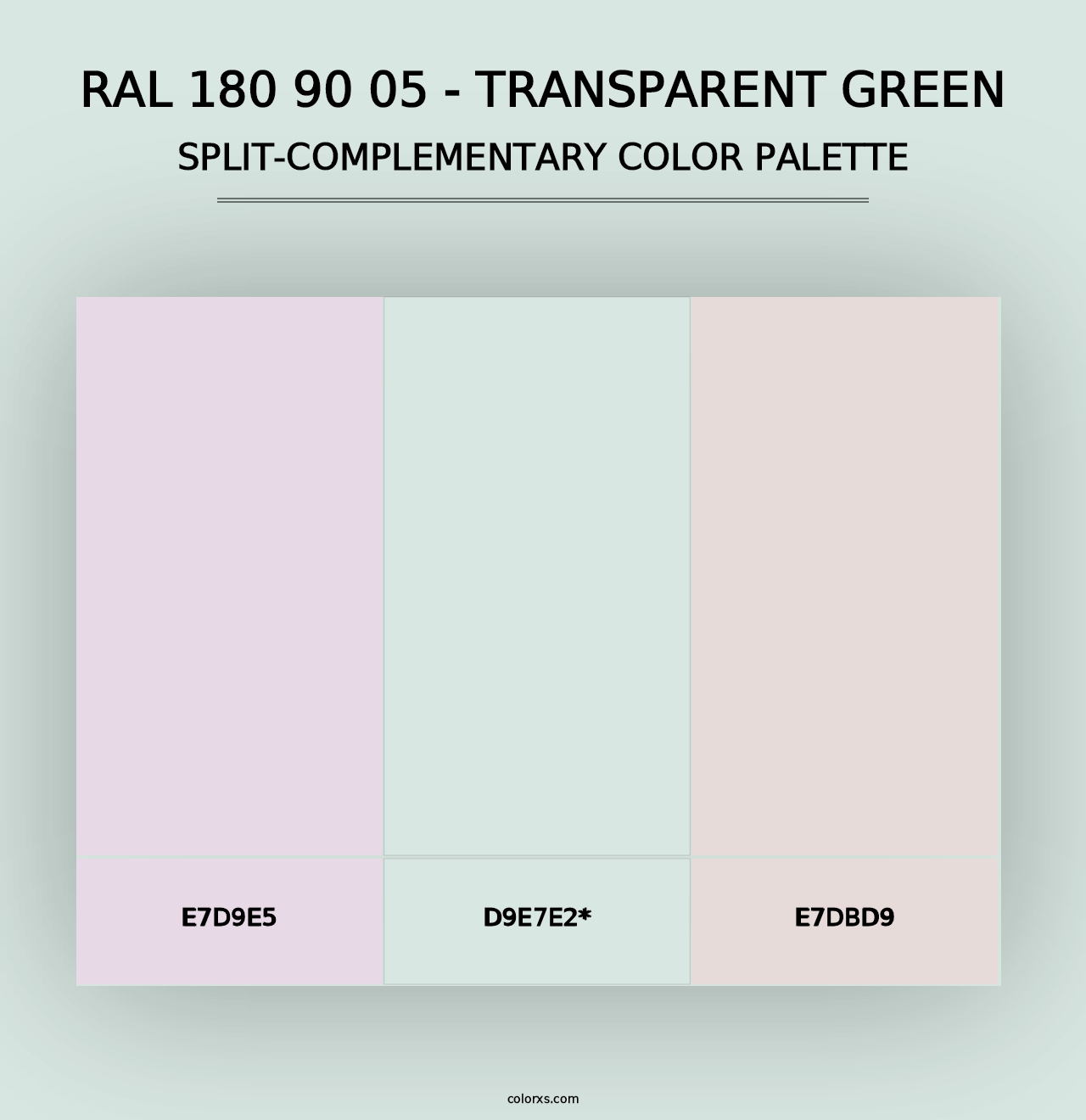 RAL 180 90 05 - Transparent Green - Split-Complementary Color Palette