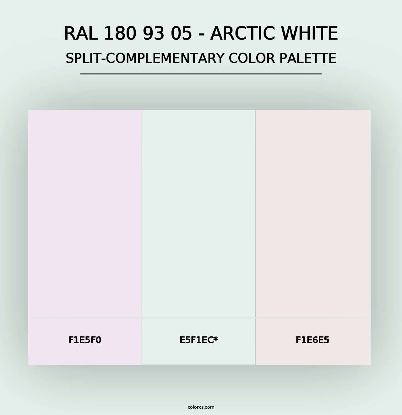 RAL 180 93 05 - Arctic White - Split-Complementary Color Palette