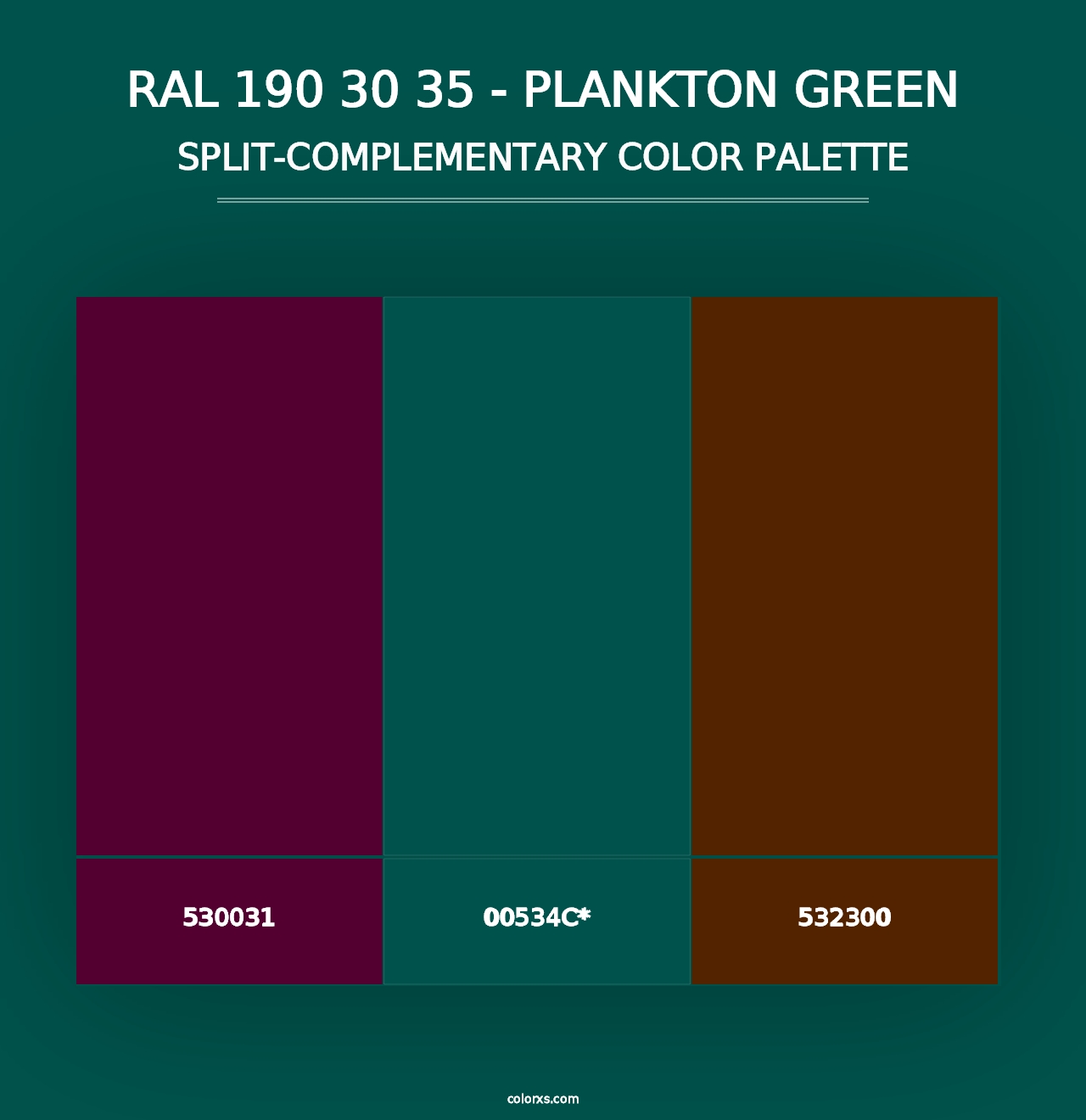 RAL 190 30 35 - Plankton Green - Split-Complementary Color Palette