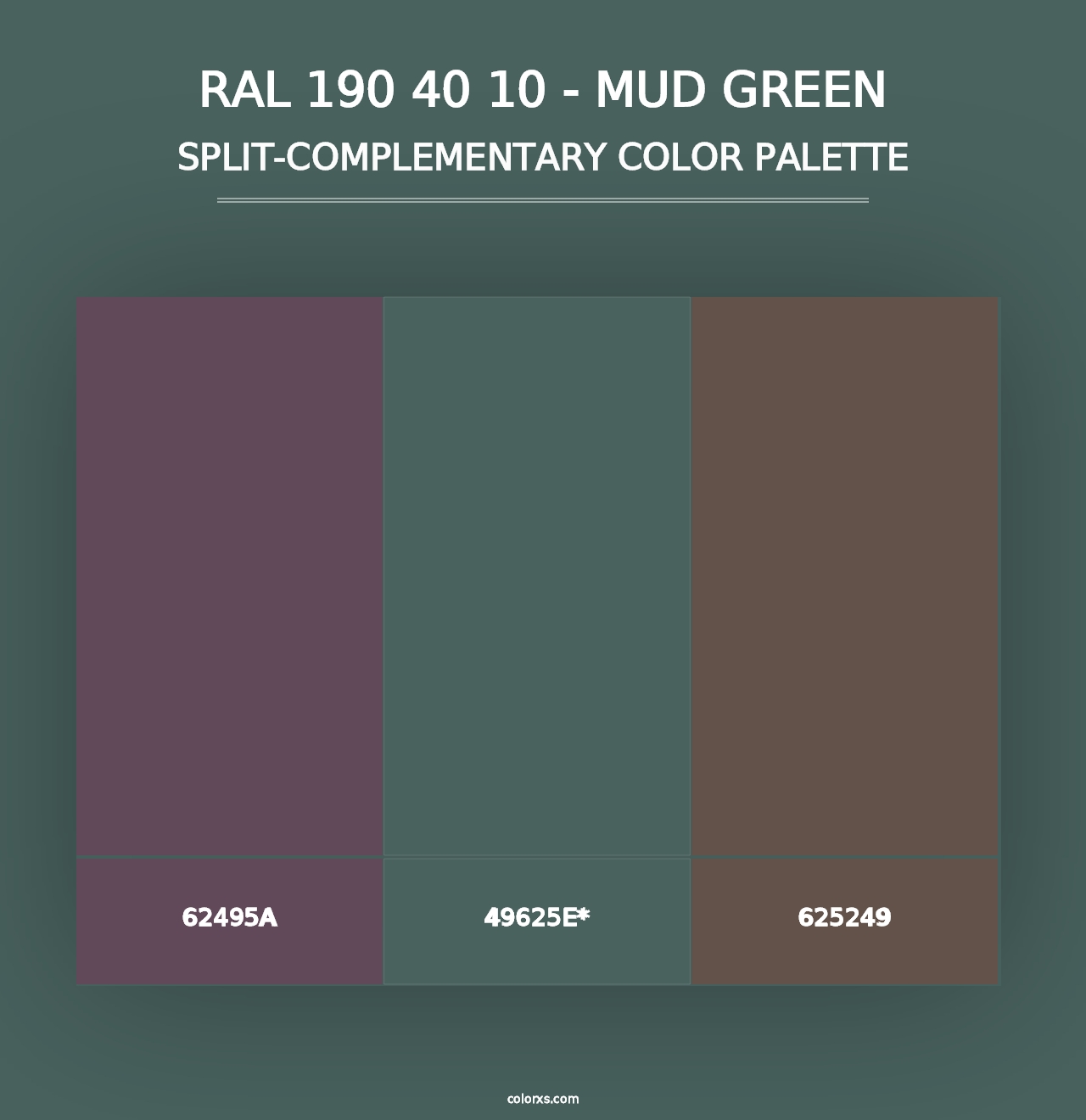 RAL 190 40 10 - Mud Green - Split-Complementary Color Palette