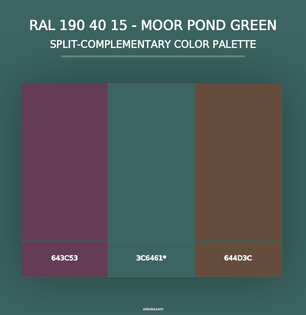 RAL 190 40 15 - Moor Pond Green - Split-Complementary Color Palette