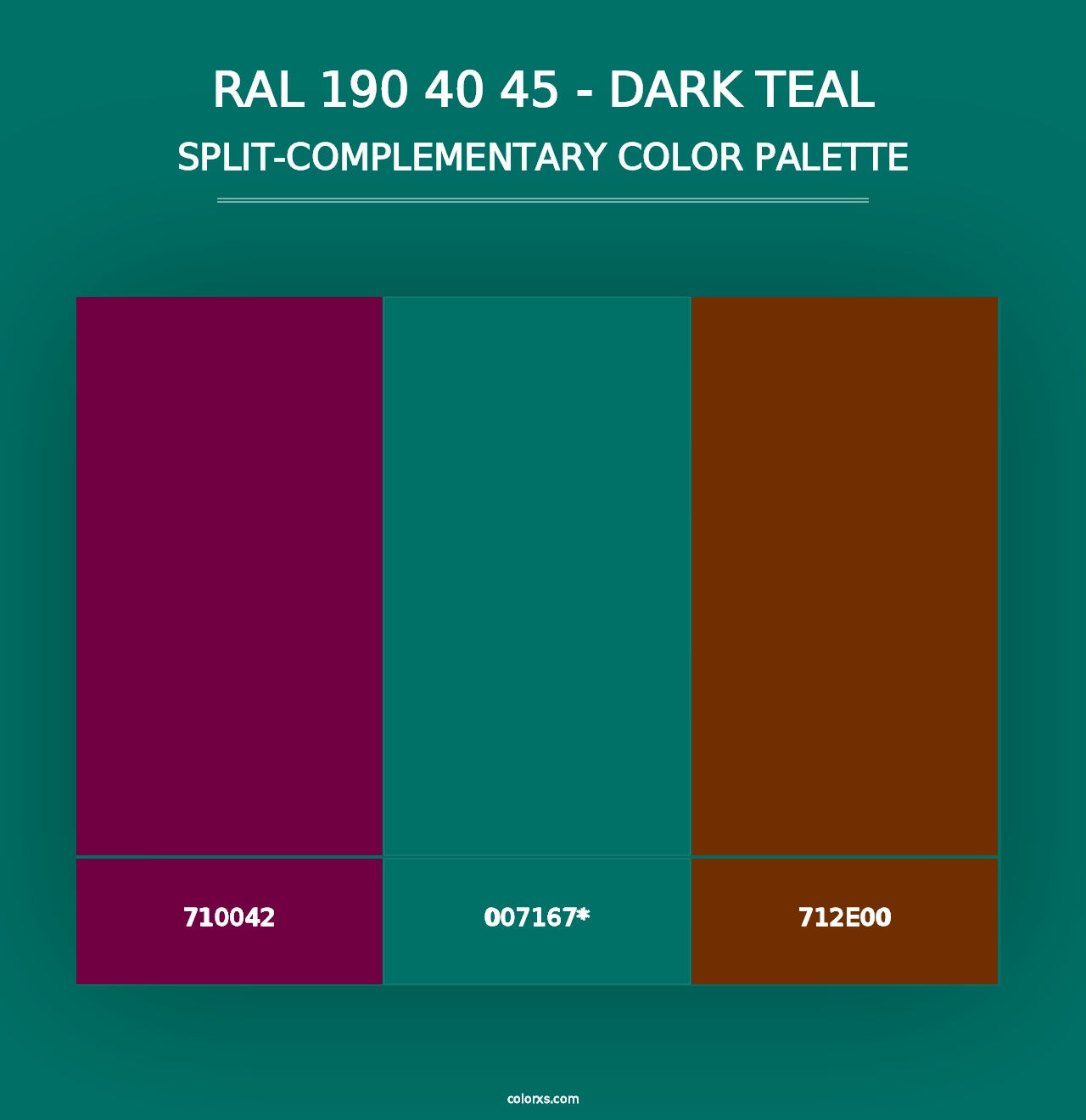 RAL 190 40 45 - Dark Teal - Split-Complementary Color Palette