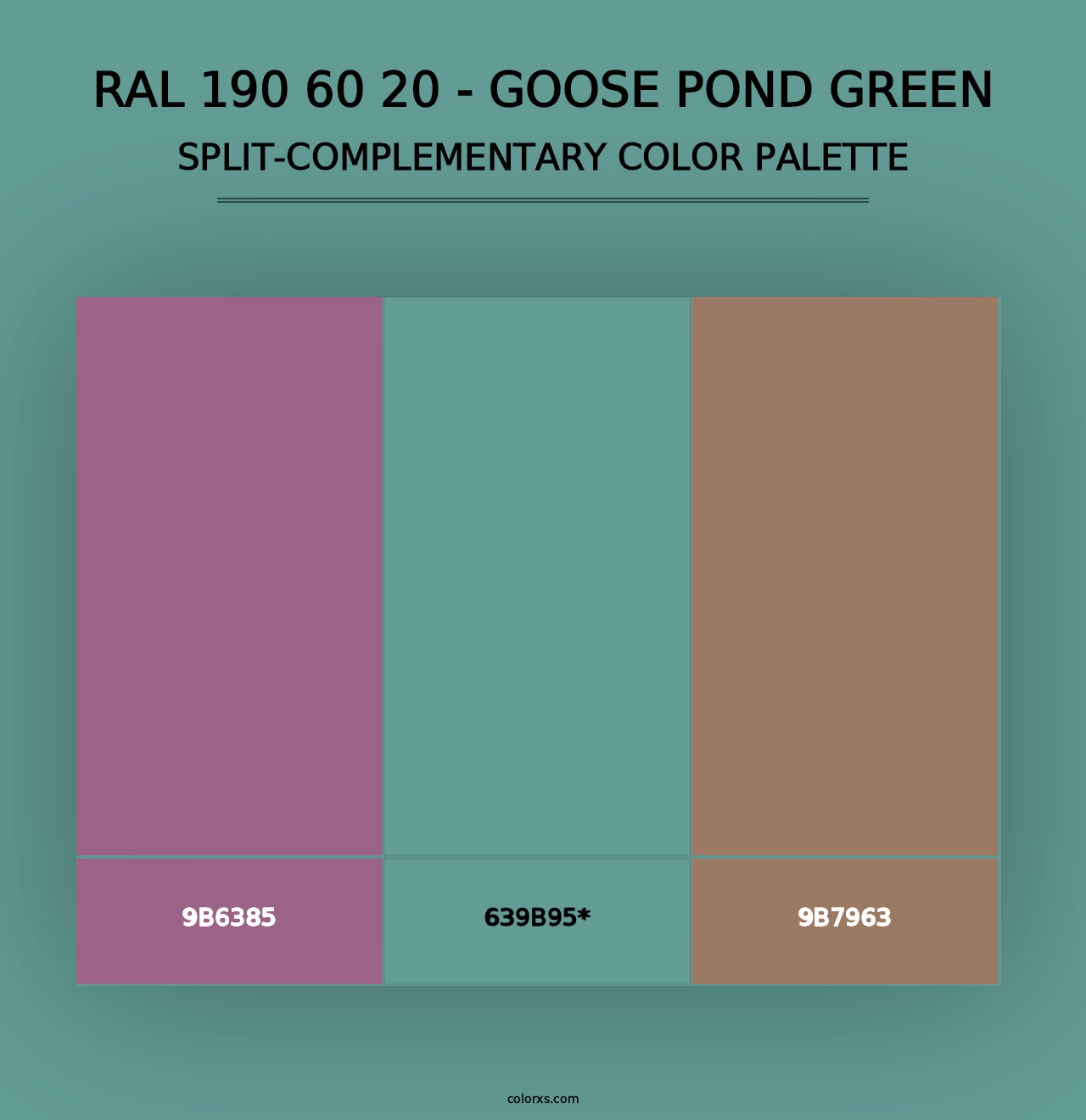 RAL 190 60 20 - Goose Pond Green - Split-Complementary Color Palette