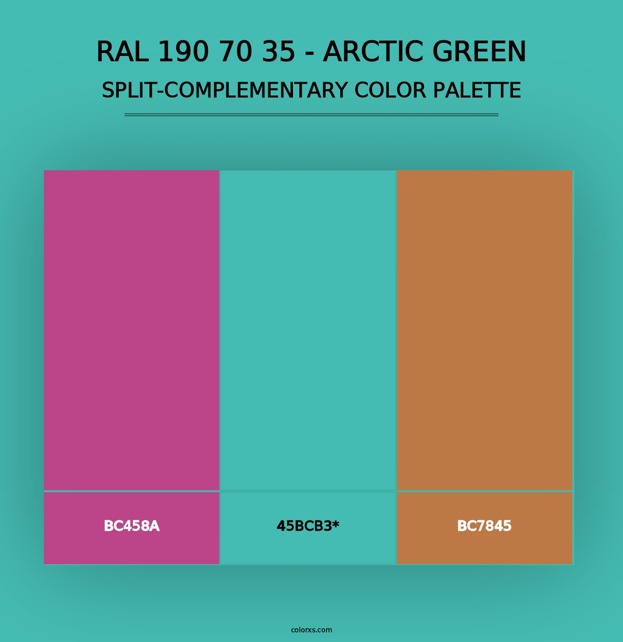 RAL 190 70 35 - Arctic Green - Split-Complementary Color Palette