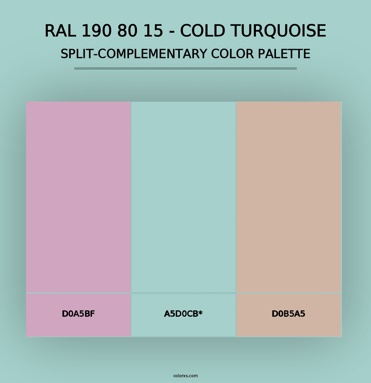 RAL 190 80 15 - Cold Turquoise - Split-Complementary Color Palette