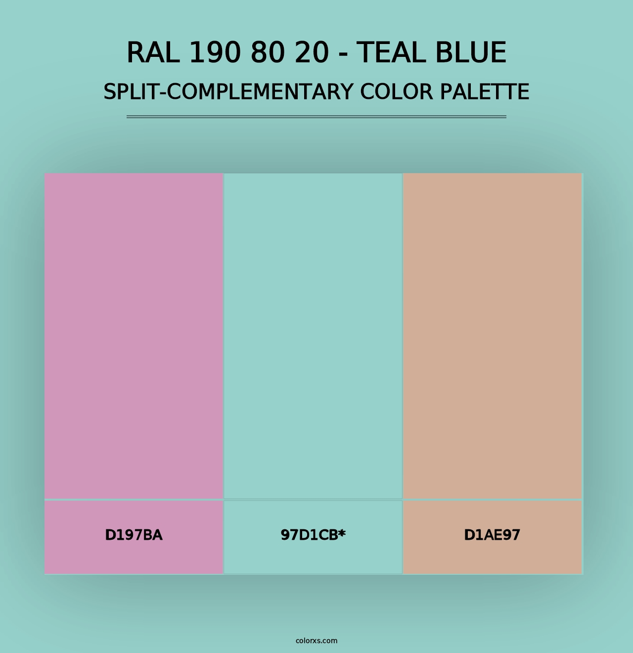 RAL 190 80 20 - Teal Blue - Split-Complementary Color Palette