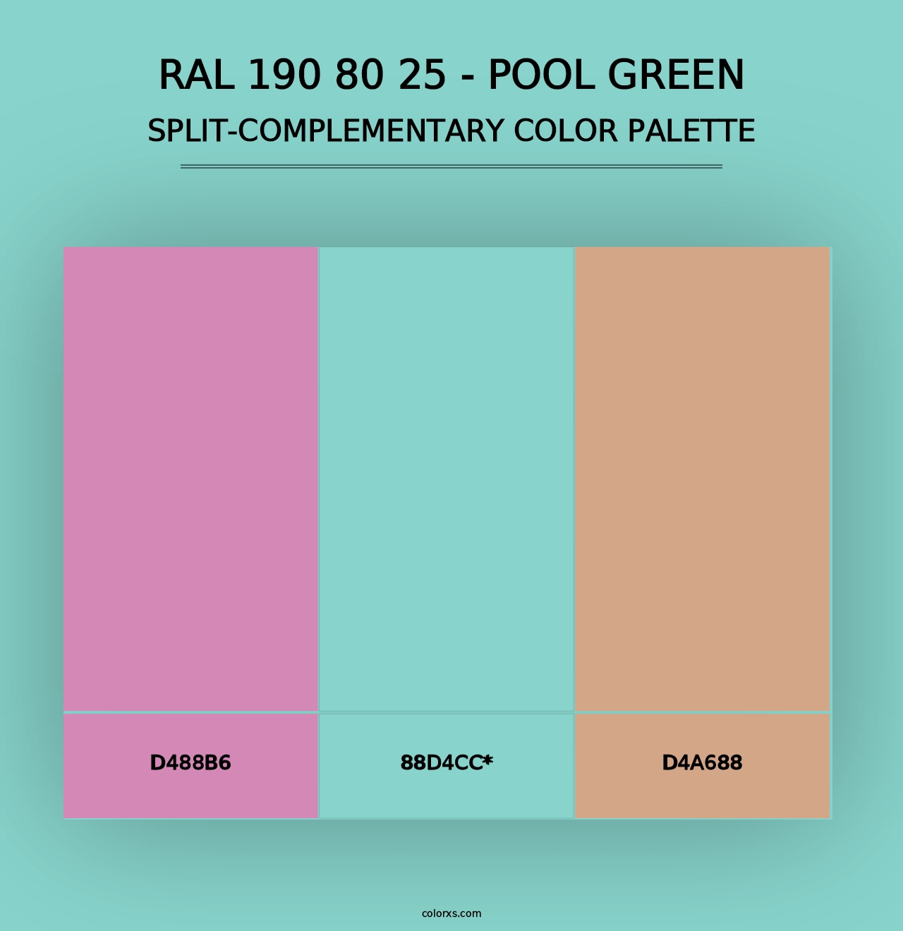 RAL 190 80 25 - Pool Green - Split-Complementary Color Palette