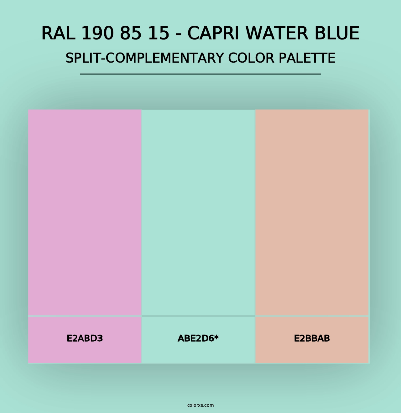 RAL 190 85 15 - Capri Water Blue - Split-Complementary Color Palette