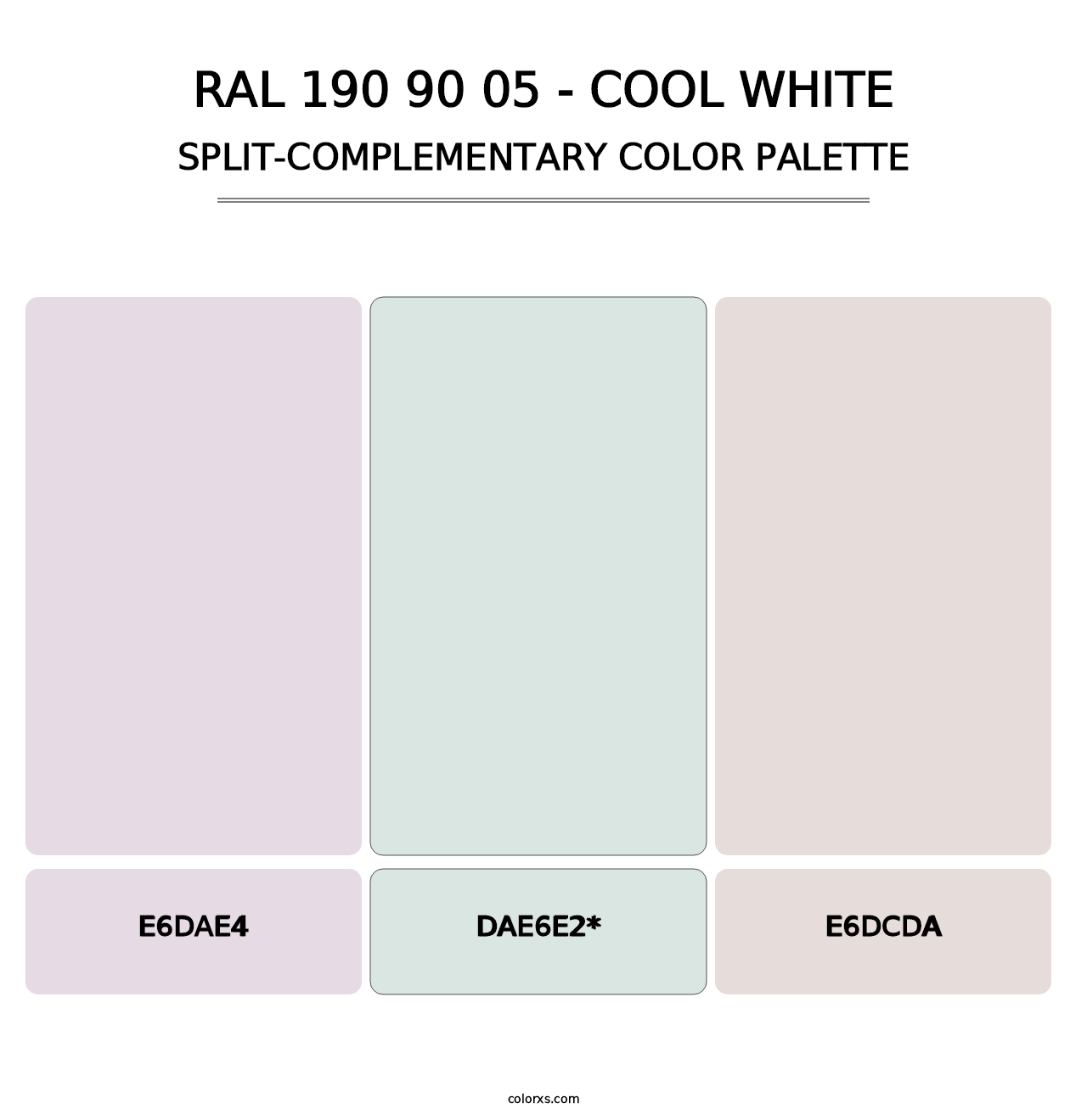 RAL 190 90 05 - Cool White - Split-Complementary Color Palette