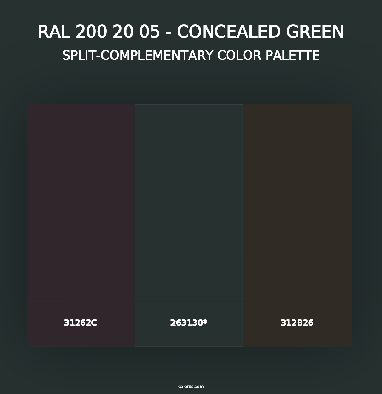 RAL 200 20 05 - Concealed Green - Split-Complementary Color Palette