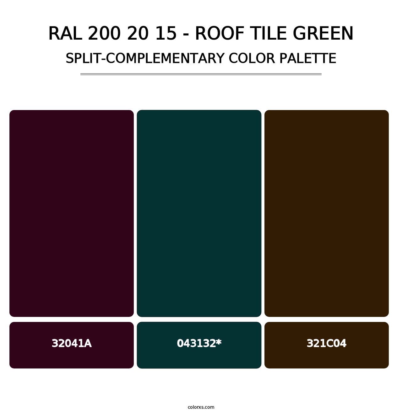 RAL 200 20 15 - Roof Tile Green - Split-Complementary Color Palette