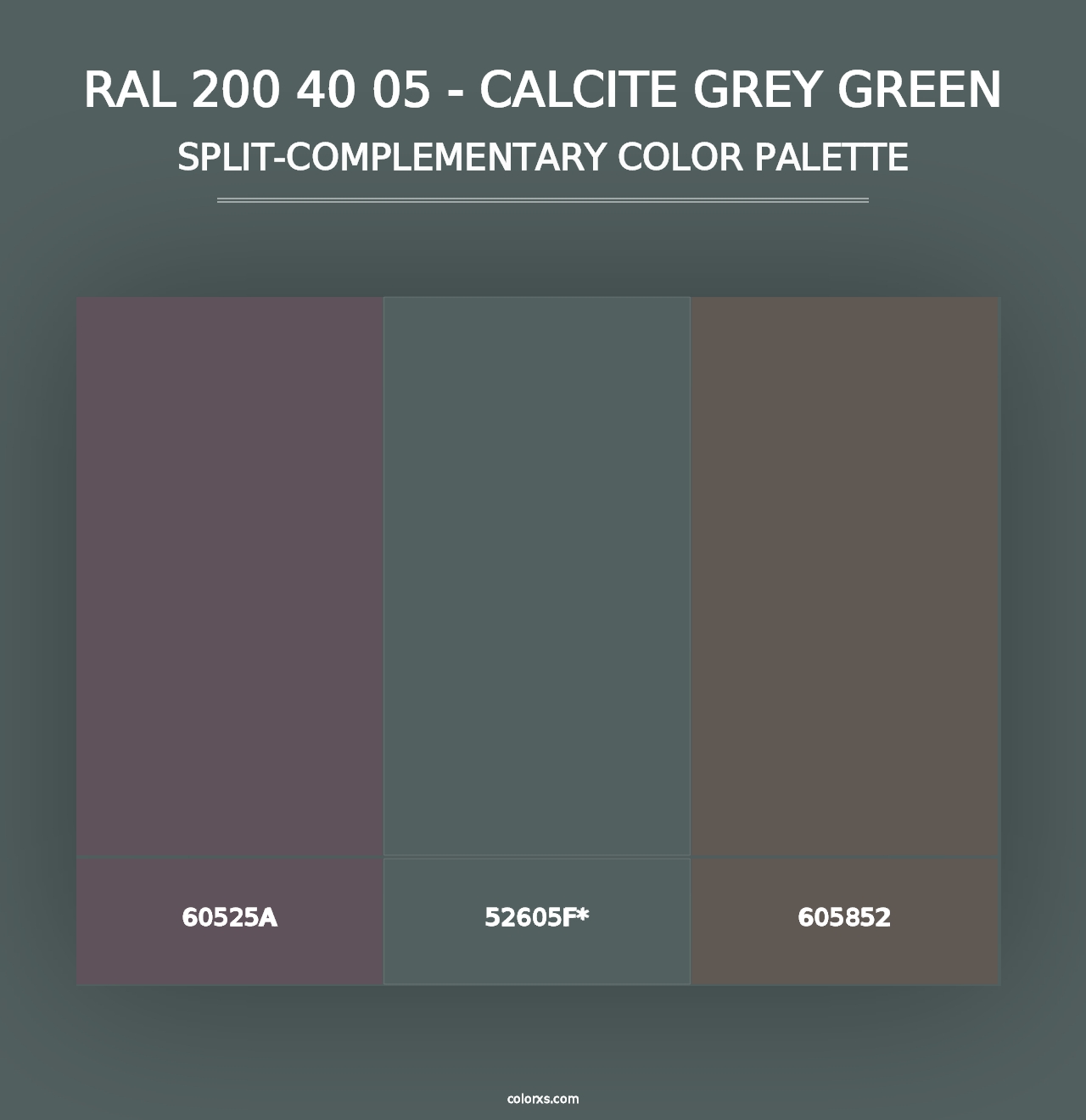 RAL 200 40 05 - Calcite Grey Green - Split-Complementary Color Palette