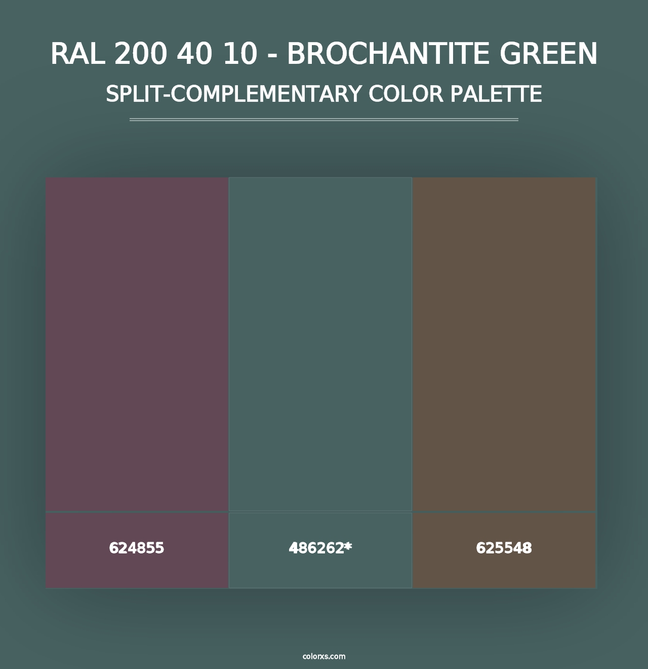 RAL 200 40 10 - Brochantite Green - Split-Complementary Color Palette