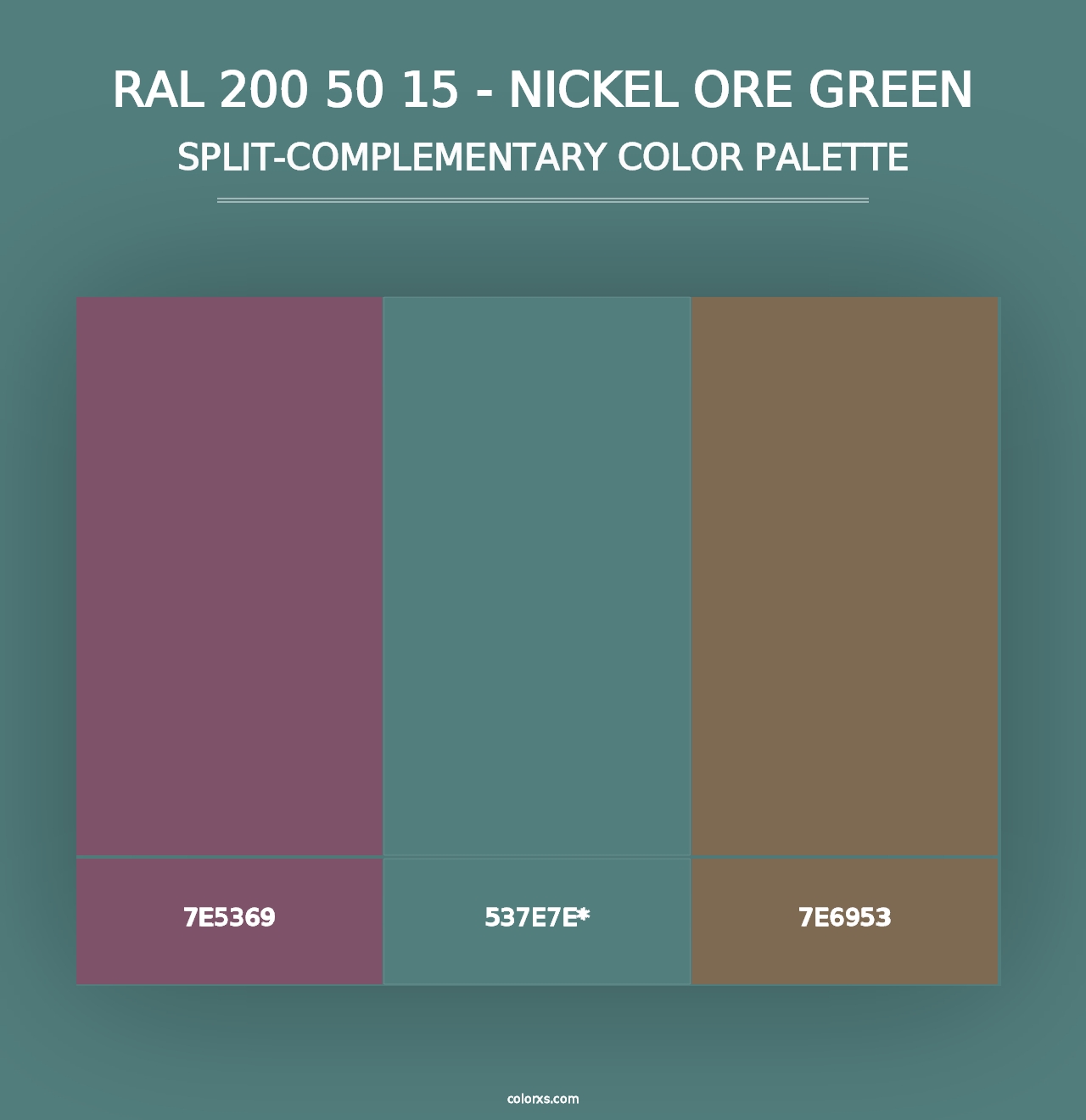 RAL 200 50 15 - Nickel Ore Green - Split-Complementary Color Palette