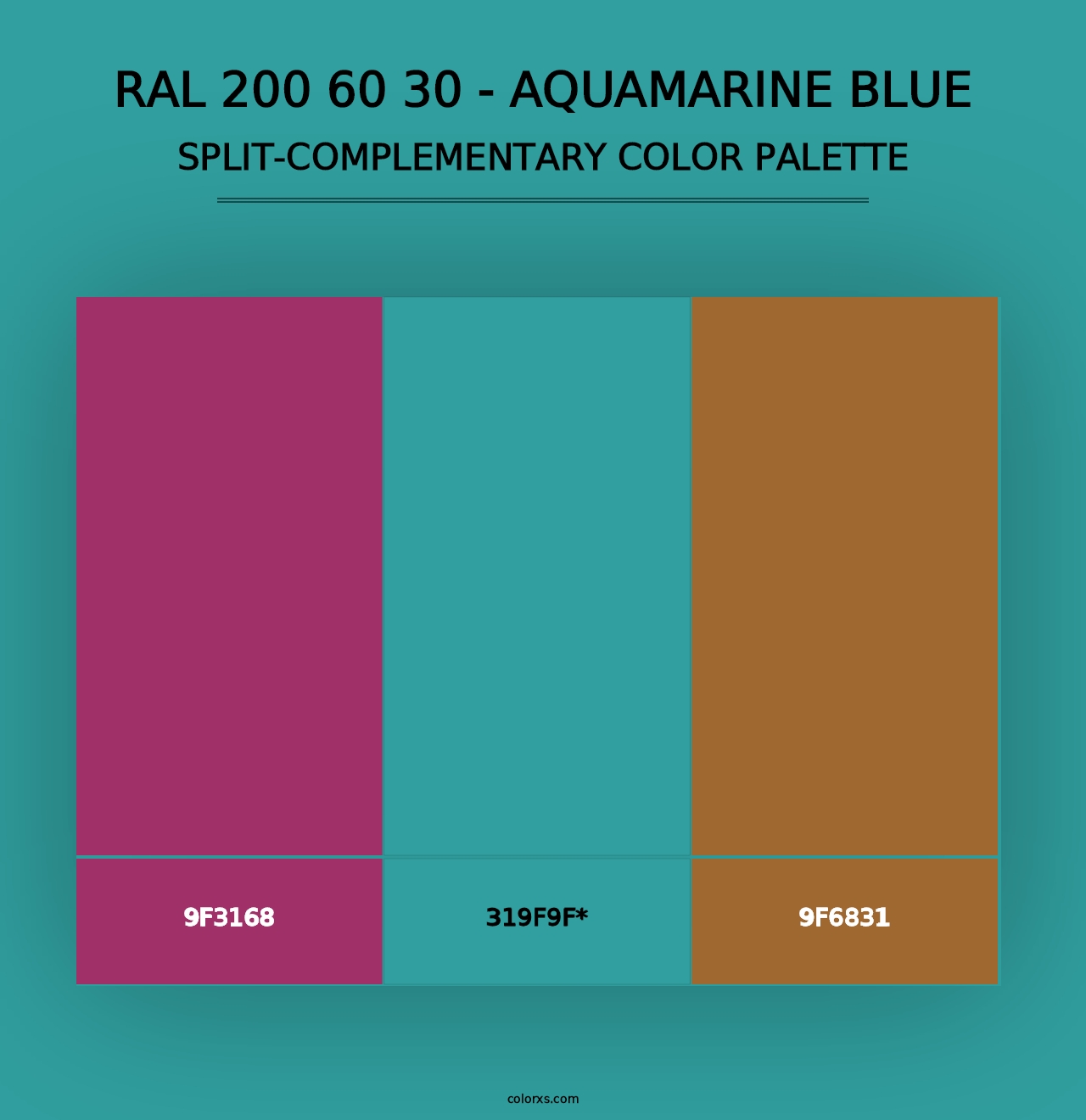 RAL 200 60 30 - Aquamarine Blue - Split-Complementary Color Palette