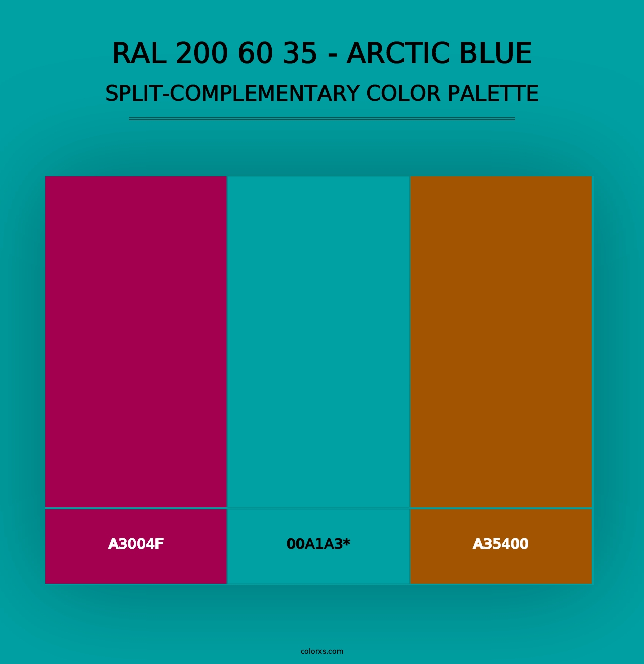 RAL 200 60 35 - Arctic Blue - Split-Complementary Color Palette