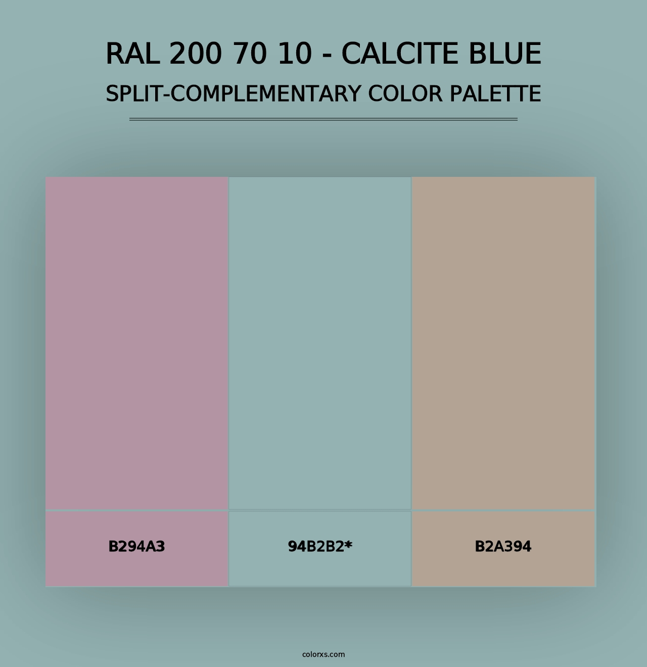 RAL 200 70 10 - Calcite Blue - Split-Complementary Color Palette