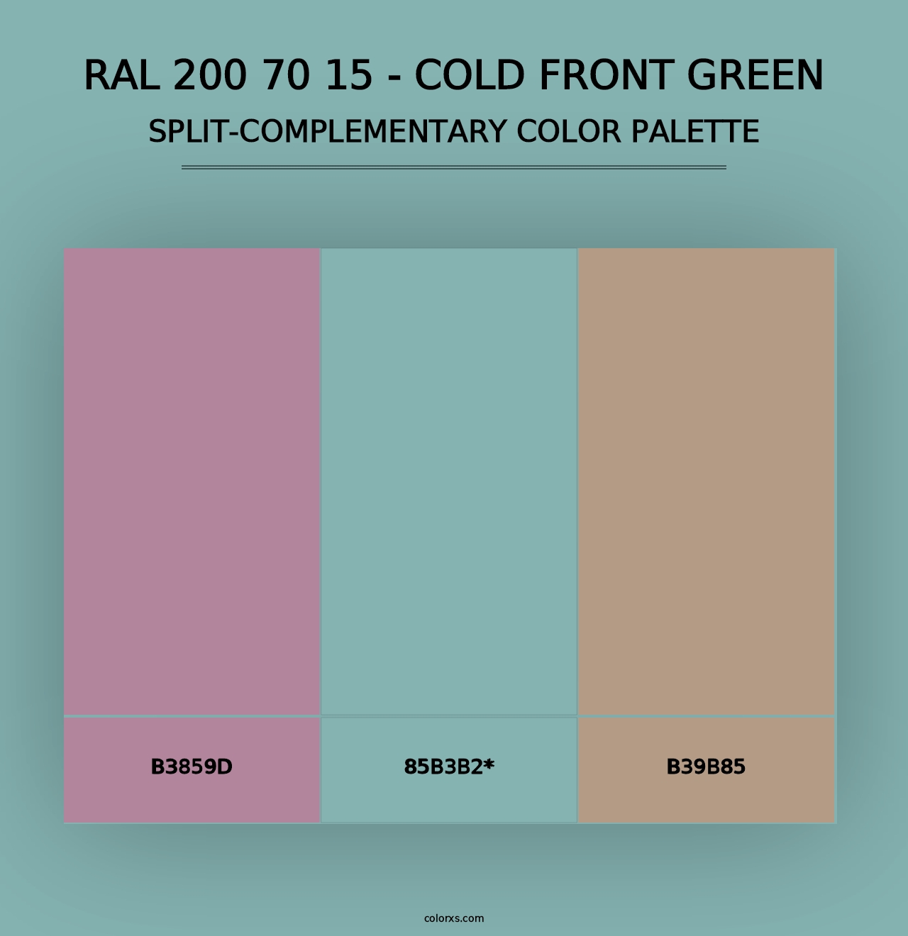 RAL 200 70 15 - Cold Front Green - Split-Complementary Color Palette