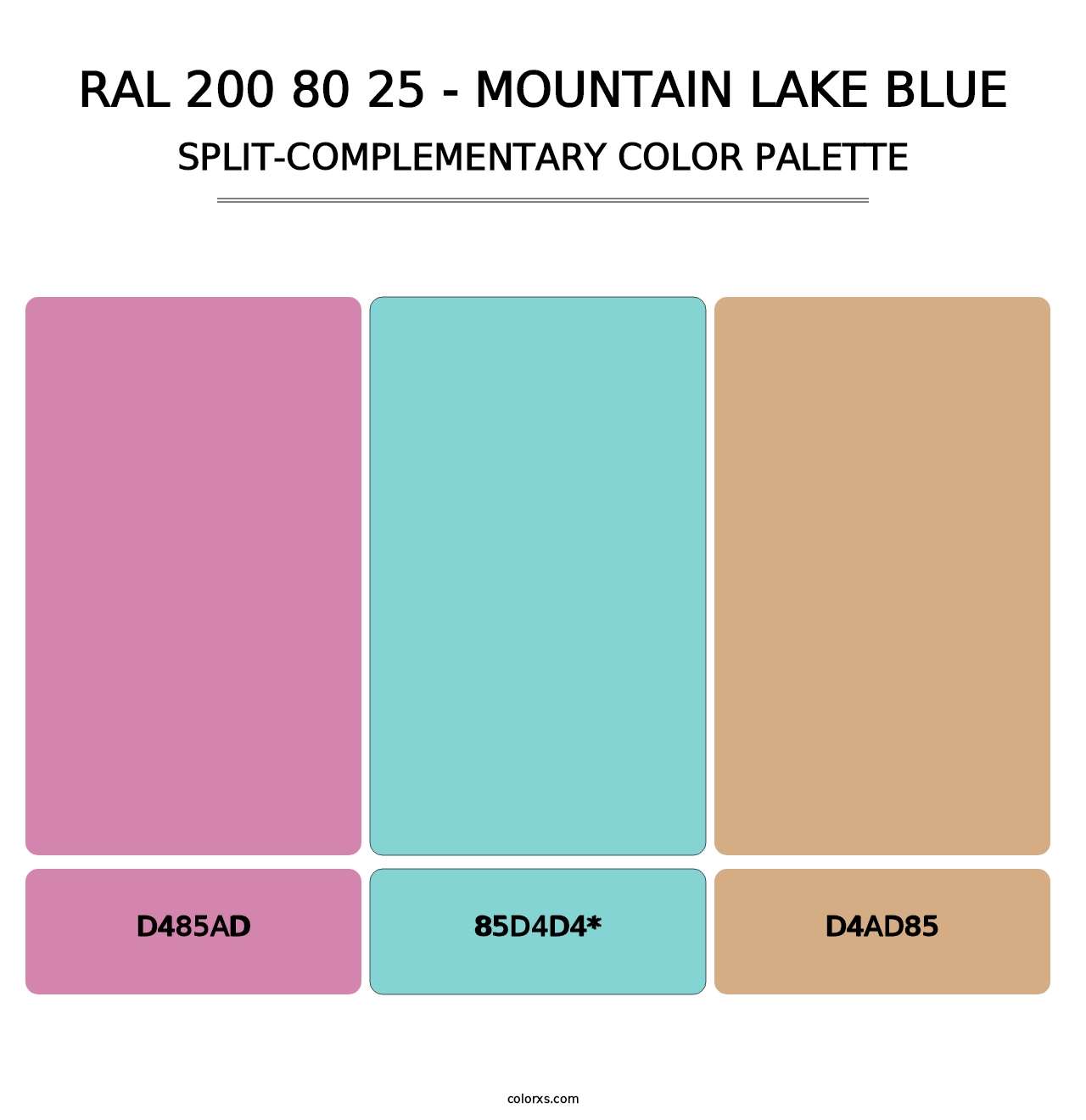 RAL 200 80 25 - Mountain Lake Blue - Split-Complementary Color Palette