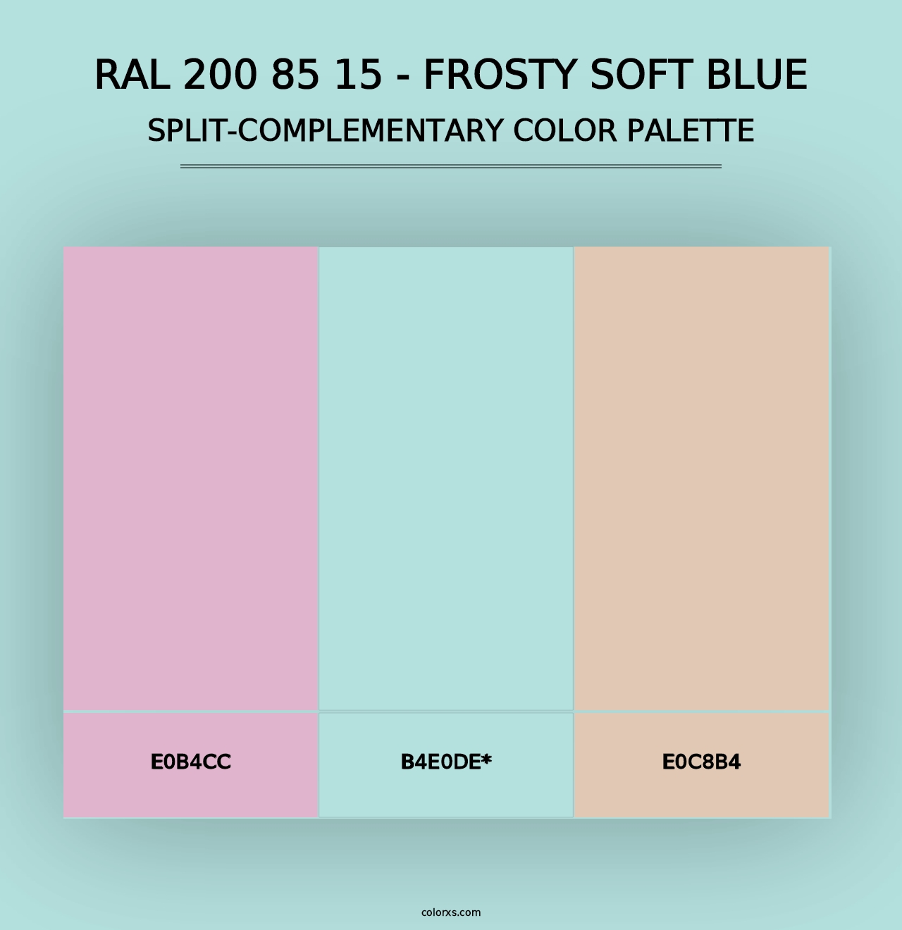 RAL 200 85 15 - Frosty Soft Blue - Split-Complementary Color Palette