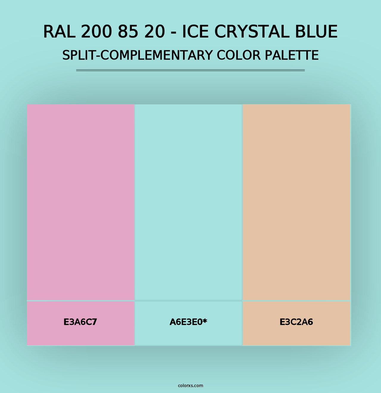 RAL 200 85 20 - Ice Crystal Blue - Split-Complementary Color Palette