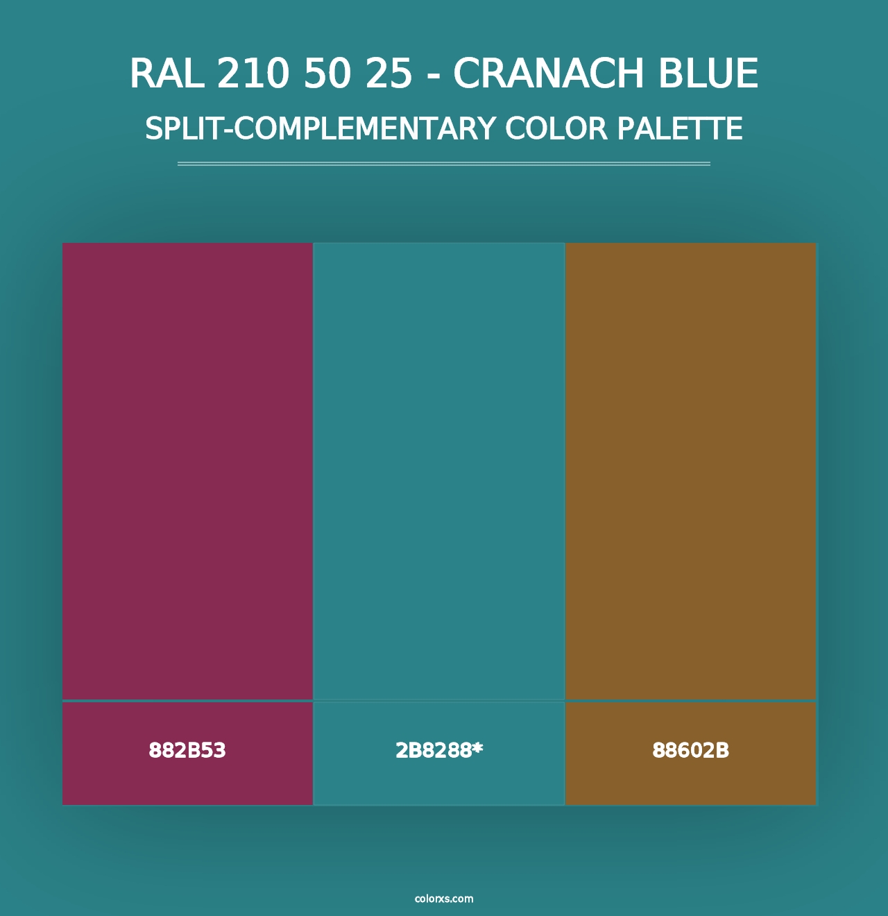 RAL 210 50 25 - Cranach Blue - Split-Complementary Color Palette