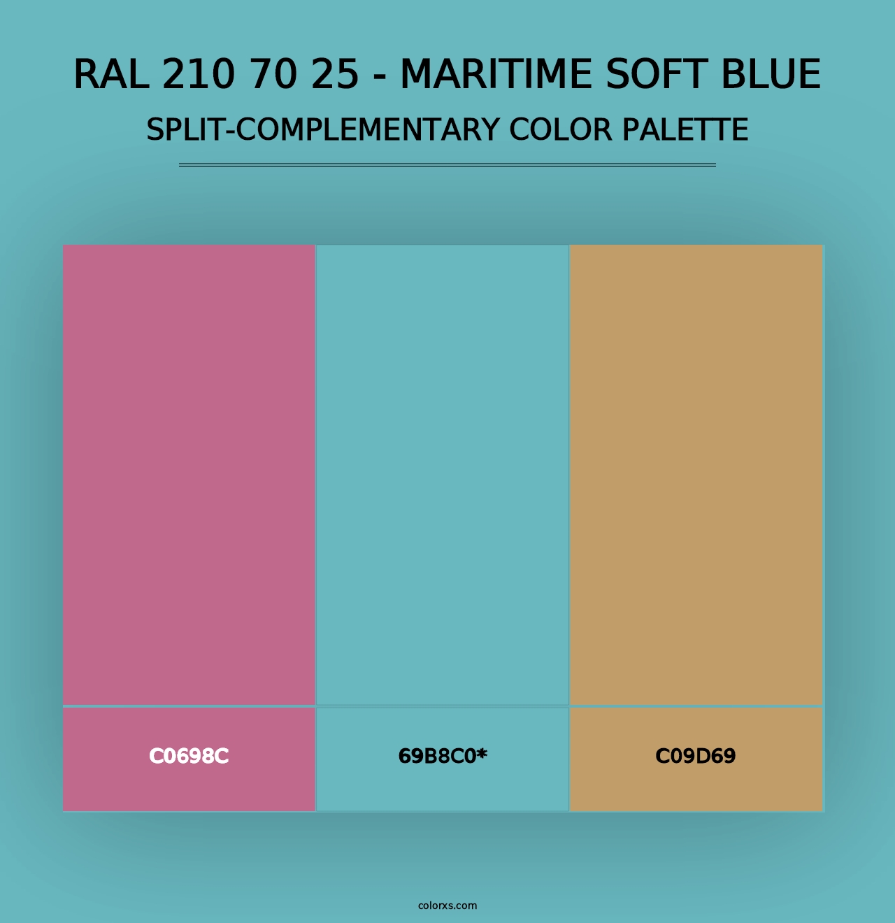 RAL 210 70 25 - Maritime Soft Blue - Split-Complementary Color Palette