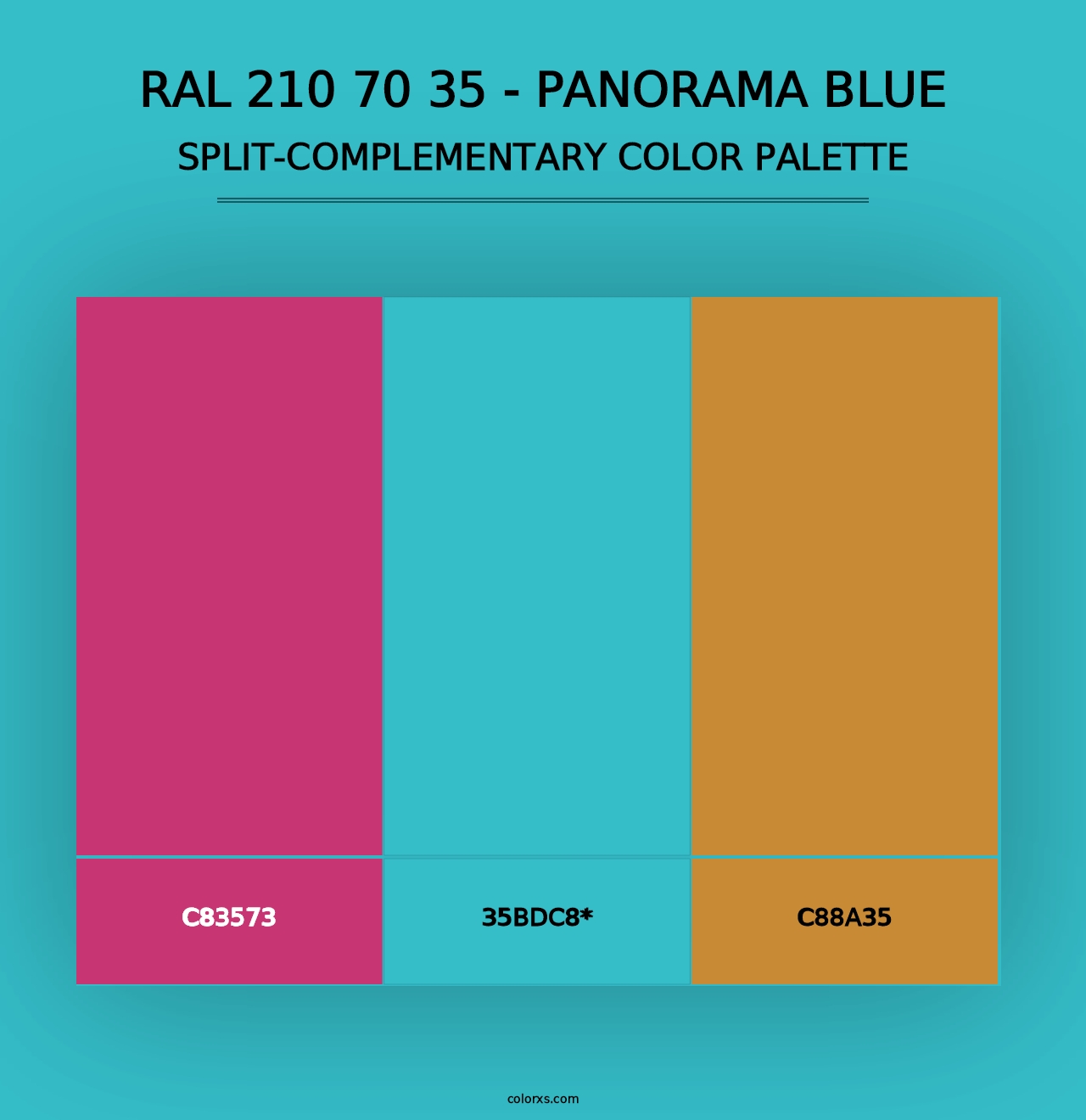 RAL 210 70 35 - Panorama Blue - Split-Complementary Color Palette