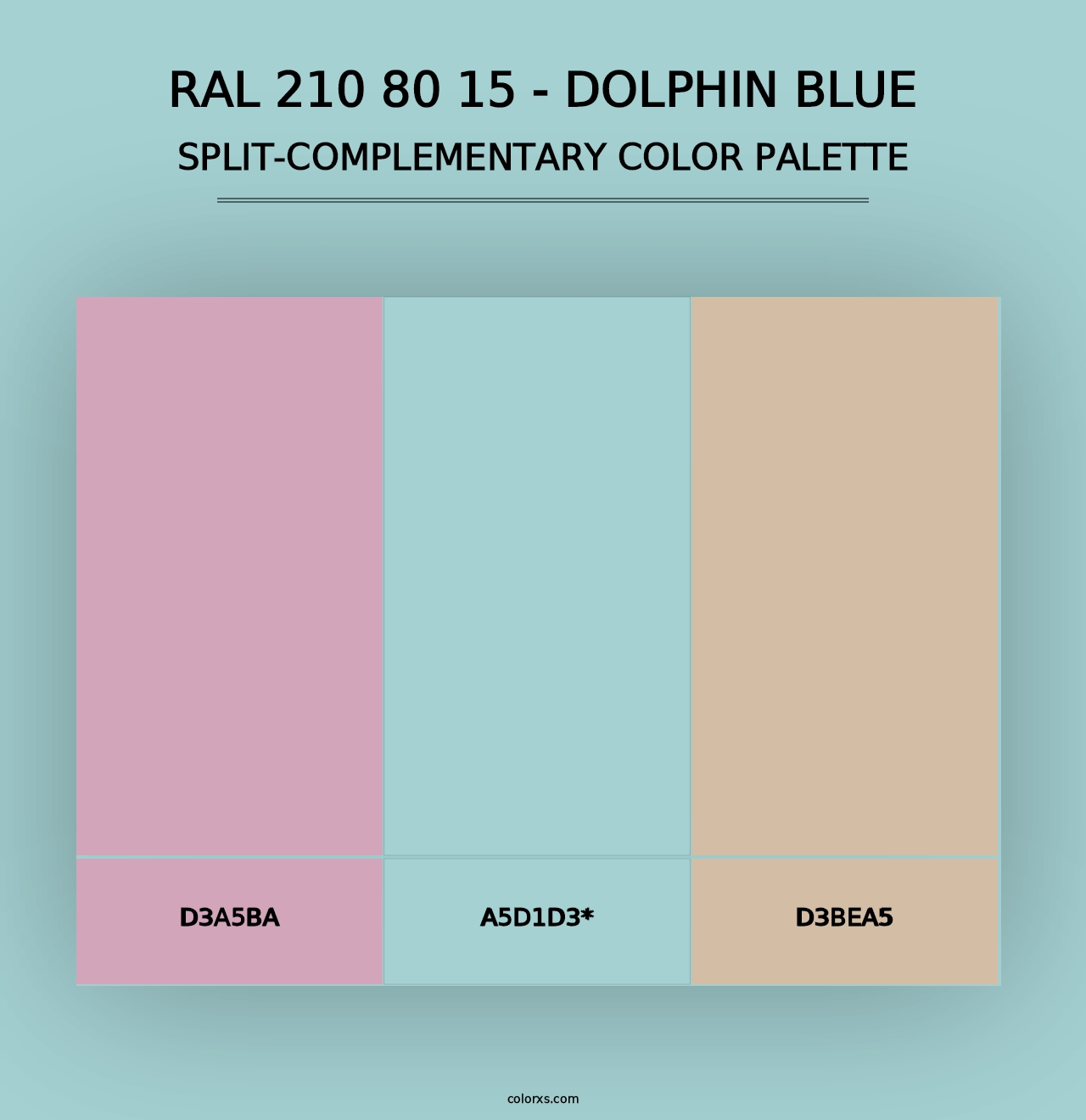 RAL 210 80 15 - Dolphin Blue - Split-Complementary Color Palette